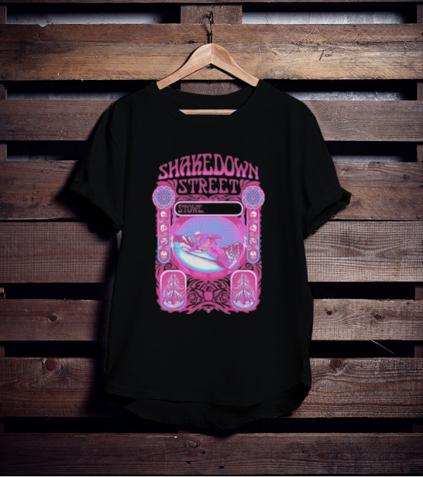 Shakedown Street Stowe Vermont Psychedelic Snowboarder Retro T-Shirt