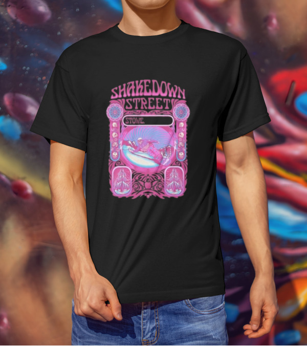 Shakedown Street Stowe Vermont Psychedelic Snowboarder Retro T-Shirt