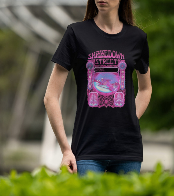 Shakedown Street Stowe Vermont Psychedelic Snowboarder Retro T-Shirt