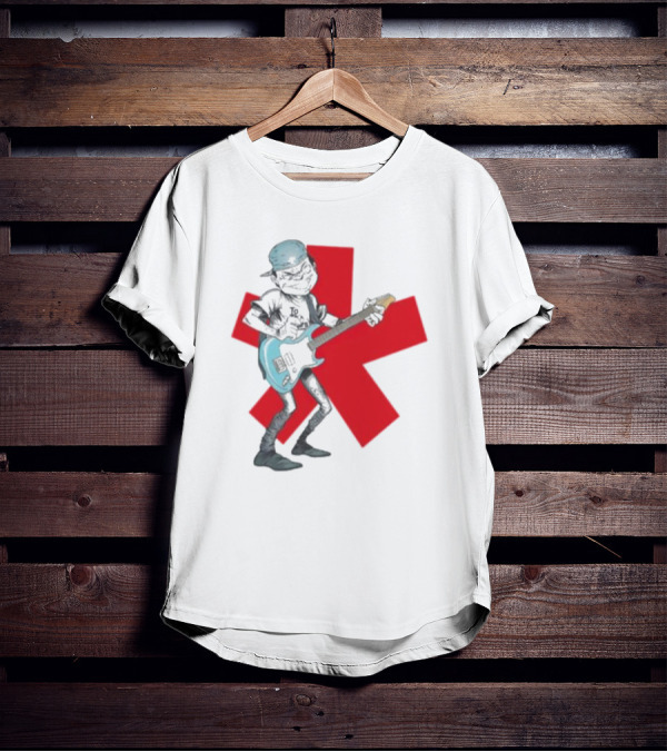 Tmd Comic By Thomas Tenney Rock Guitar Character With Red Asterisk T-Shirt