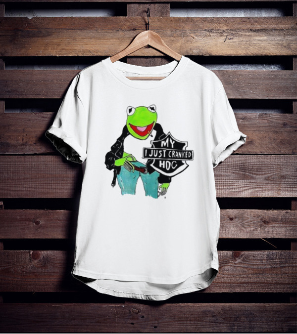 My I Just Cranked Hog Kermit Parody Biker Jacket T-Shirt