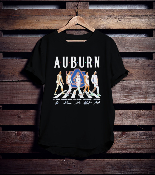 Auburn Tigers Basketball Abbey Road K.d Johnson Chad Baker-Mazara Jaylin Williams Aden Holloway Johni Broome Signatures T-Shirt