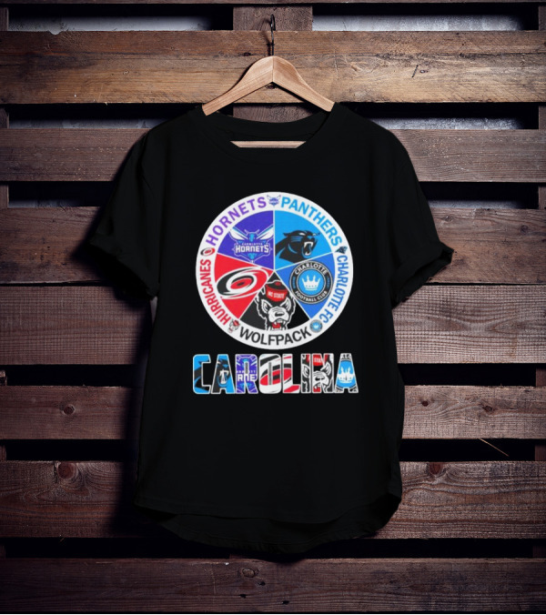 Carolina Panthers Hornets Hurricanes Wolfpack Charlotte FC Sports Teams T-Shirt
