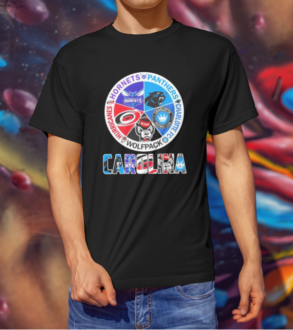 Carolina Panthers Hornets Hurricanes Wolfpack Charlotte FC Sports Teams T-Shirt