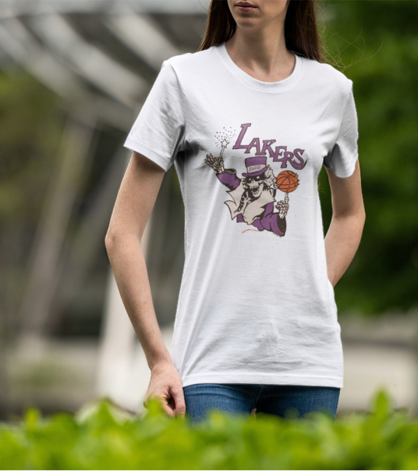 NBA Grateful Dead Lakers Skeleton Basketball T-Shirt