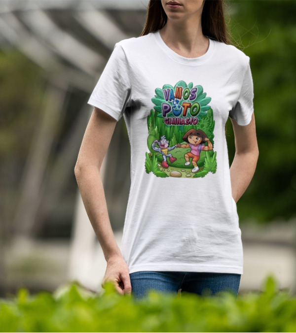 Vamos Al Puto Gimnasio Parody Cartoon Characters Fitness T-Shirt
