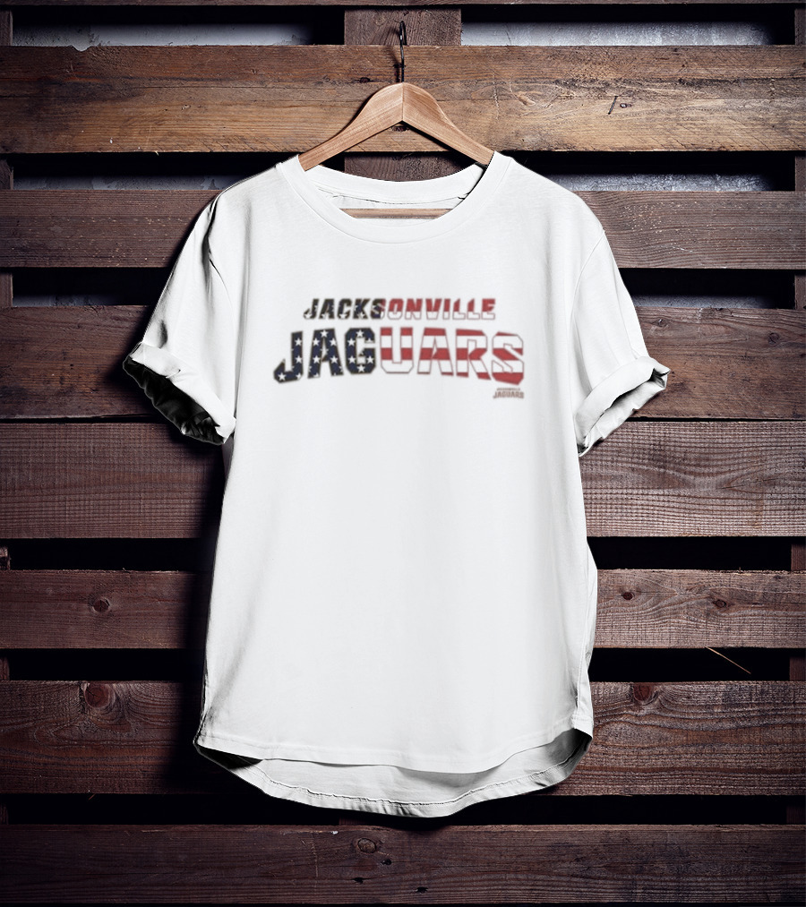 Jacksonville Jaguars Stars And Stripes Text ’47 Flag Script Franklin T-Shirt