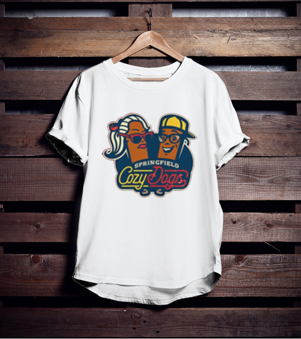 Springfield Cozy Dogs Retro Style Logo With Fun Characters T-Shirt