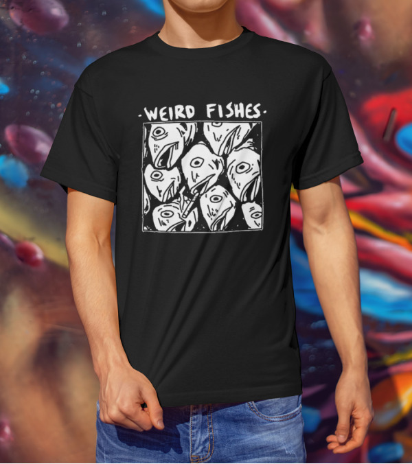 Weird Fishes Radiohead-Inspired Fish Heads Pen Drawing T-Shirt