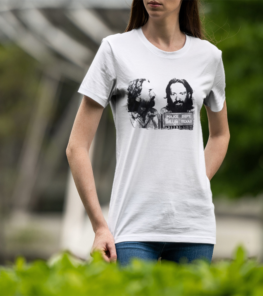 Willie Nelson Police Dept Texas Mugshot Profile T-Shirt