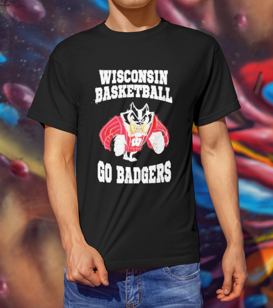 Wisconsin Basketball Go Badgers Mascot Wisconsin Badgers T-Shirt