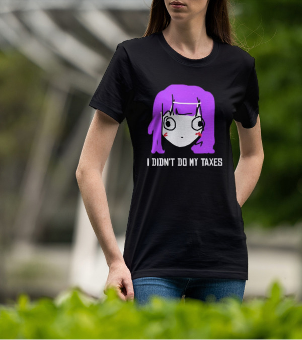 Jusagi Chan I Didn’t Do My Taxes Anime Style Purple Hair Sketch T-Shirt