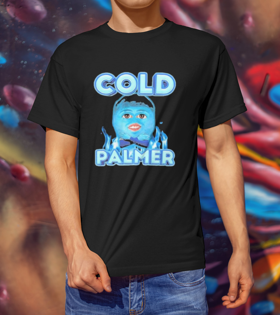 Cold Palmer Frozen Face With Blue Flames T-Shirt