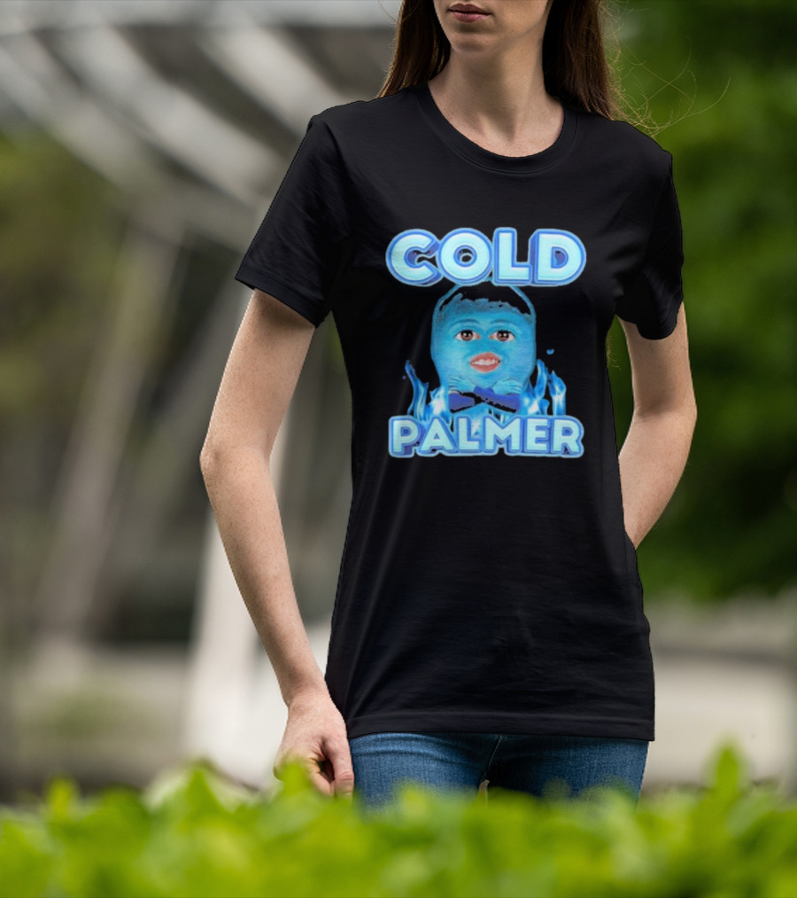Cold Palmer Frozen Face With Blue Flames T-Shirt