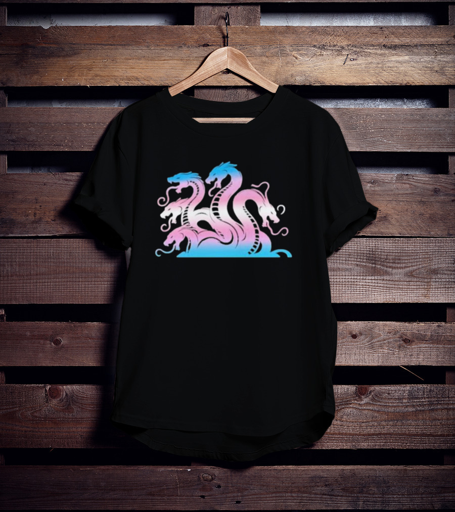 Multi Headed Hydra In Trans Pride Colors T-Shirt