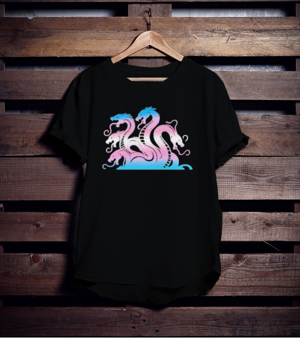 Multi Headed Hydra In Trans Pride Colors T-Shirt