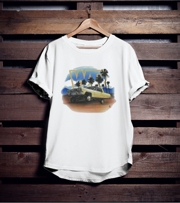 War Low Rider Airbrush Palm Trees Classic Car Lifted T-Shirt