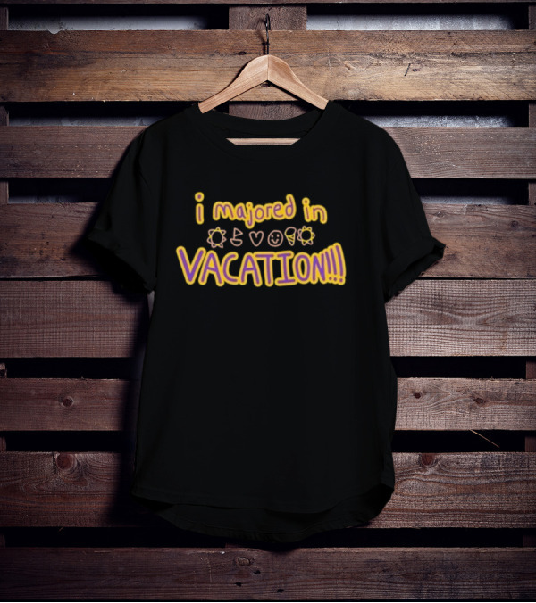 Wes10 Weston Koury I Majored In Vacation Icons Sun Heart Smiley Cone T-Shirt