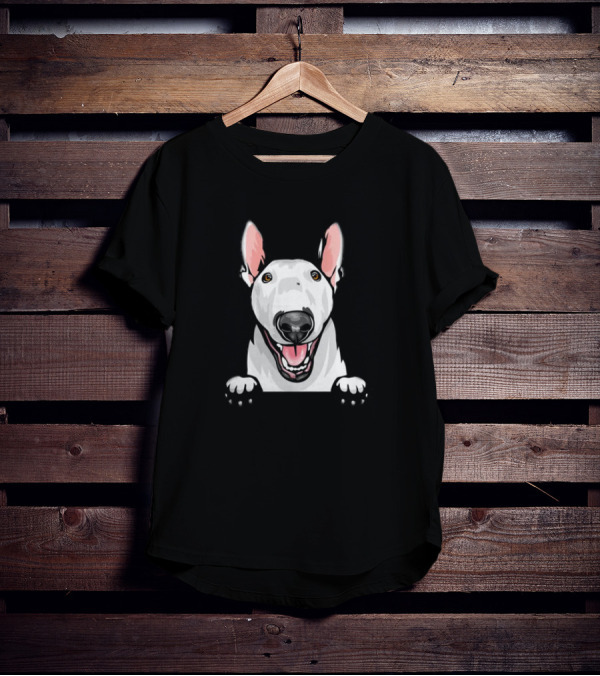 Animal Dog Bull Terrier Peeking With Ears And Nose T-Shirt