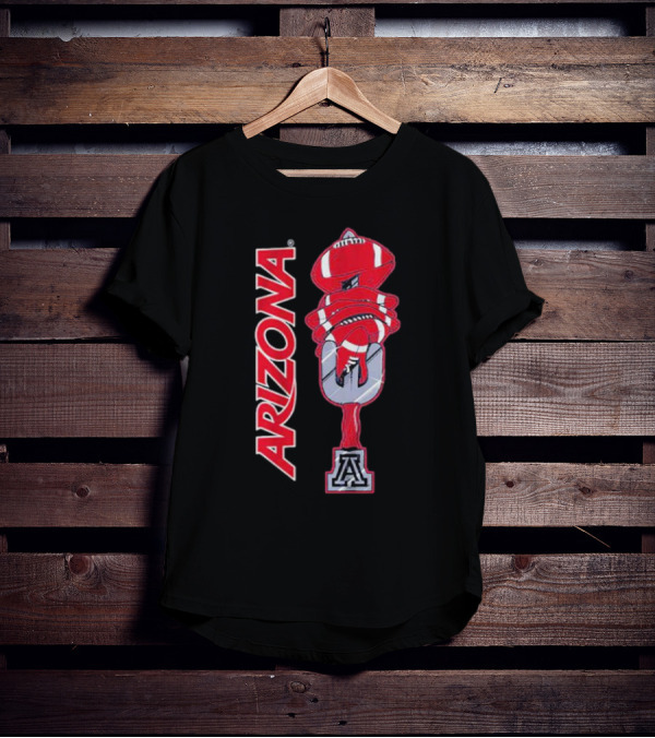 Arizona Football Turnover Sword With Red Helmet Stack And 'A' Emblem T-Shirt