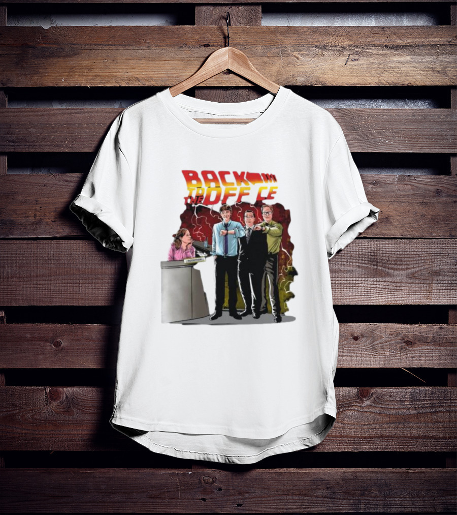 Back To The Office Men At Reception: Humorous Nostalgia With Lightning Burst T-Shirt