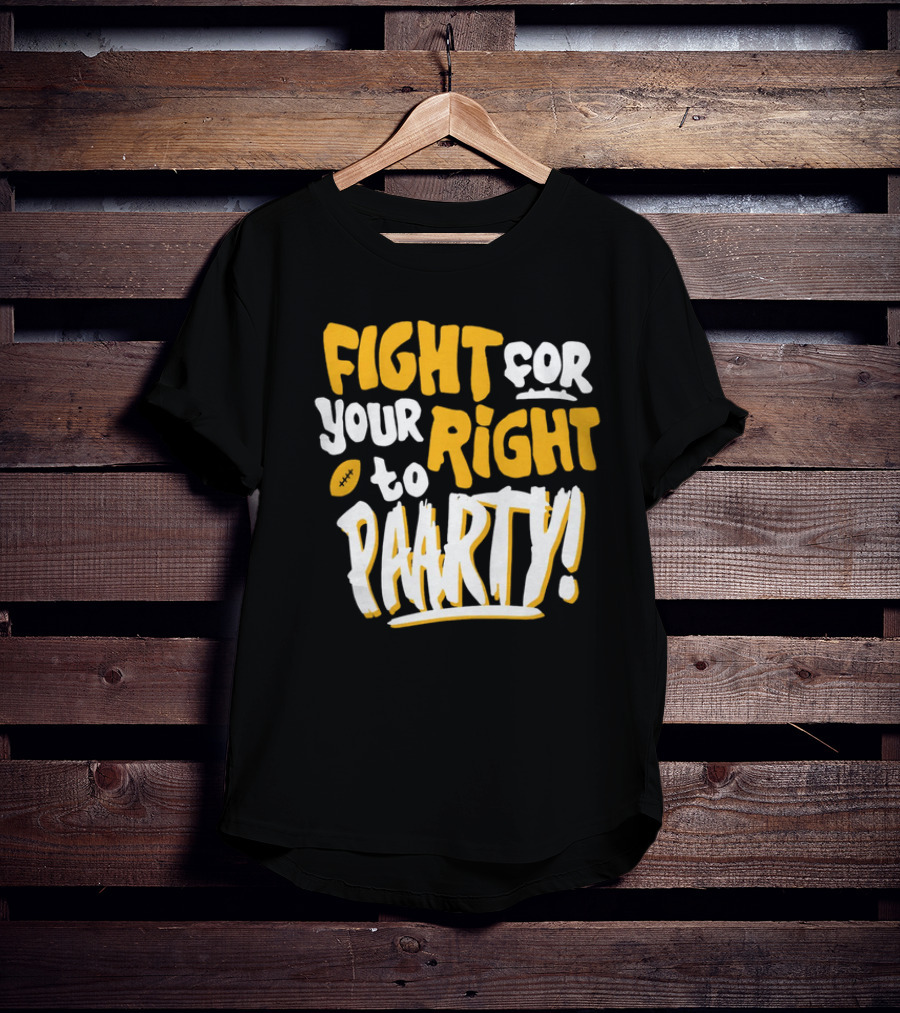 Fight For Your Right To Party Charlie Hustle Shop Football T-Shirt