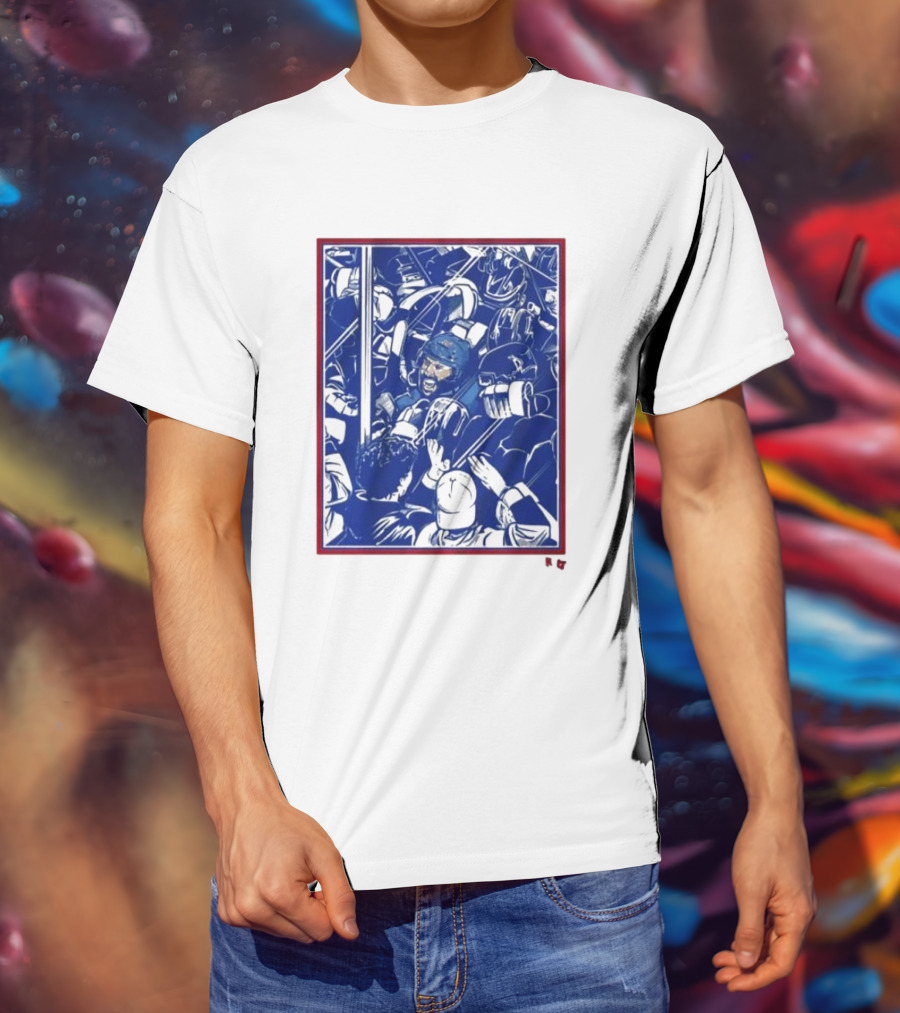 Vincent Trocheck Dogpile Hockey Team Celebration In Blue And White T-Shirt