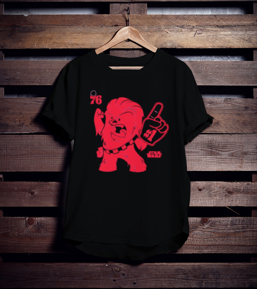 Philadelphia 76ers Star Wars Chewbacca 76 #1 Fan T-Shirt