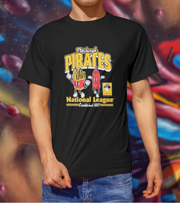 Pittsburgh Pirates National League Established 1887 Fries Ketchup Cooperstown Collection T-Shirt