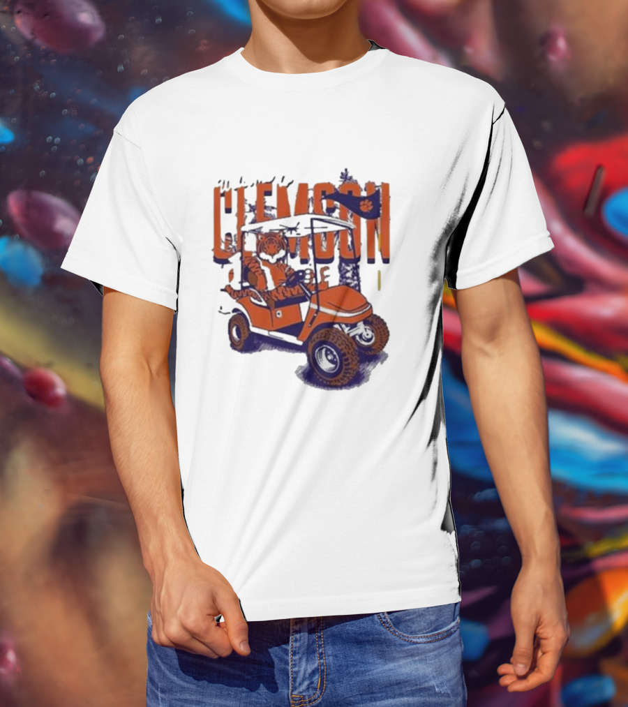 Clemson Tigers Golf Cart Mascot Adventure T-Shirt