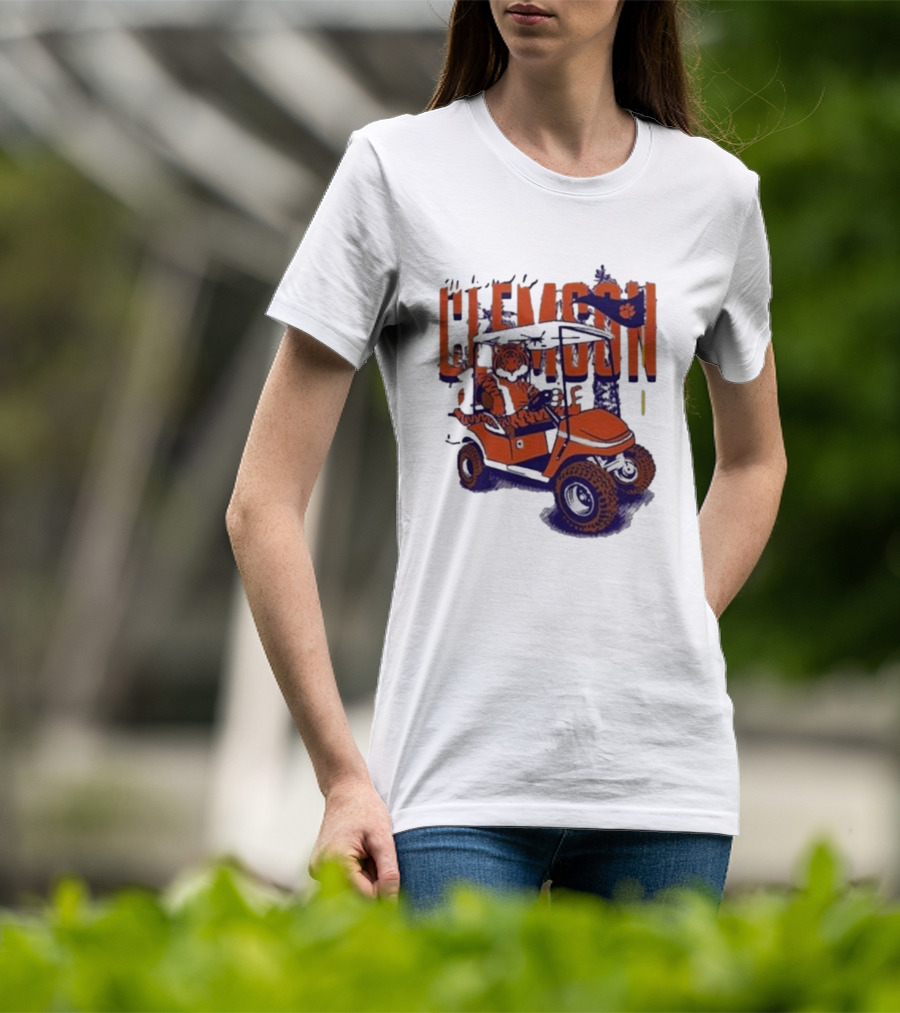 Clemson Tigers Golf Cart Mascot Adventure T-Shirt