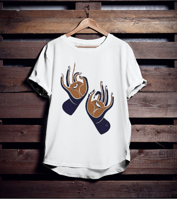 Zwangere Guy Zg Hands Bird Motif T-Shirt