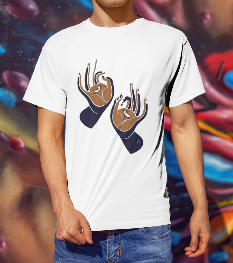 Zwangere Guy Zg Hands Bird Motif T-Shirt