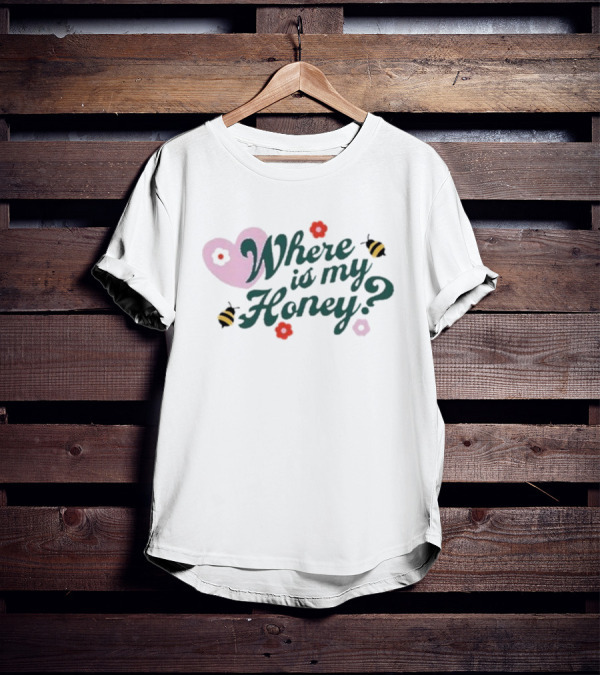 Fanjoy Stephanie Soo Where Is My Honey Bee Heart Flowers T-Shirt