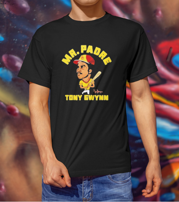 MR. PADRE TONY GWYNN SIGNATURE SAN DIEGO BASEBALL PLAYER CARTOON T-Shirt