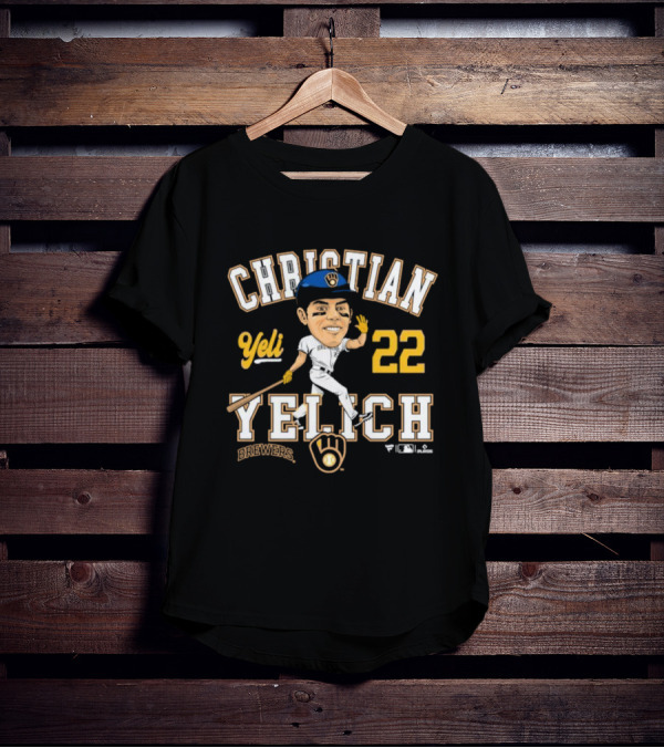 Christian Yelich Milwaukee Brewers Yeli 22 Caricature Players T-Shirt