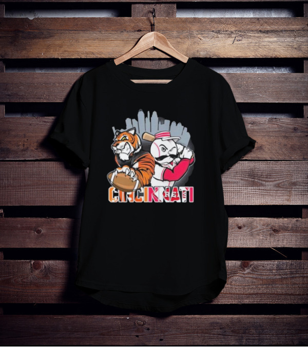 Cincinnati Reds Mr. Redlegs Cincinnati Bengals Tiger Mascot Fan Who Dey T-Shirt
