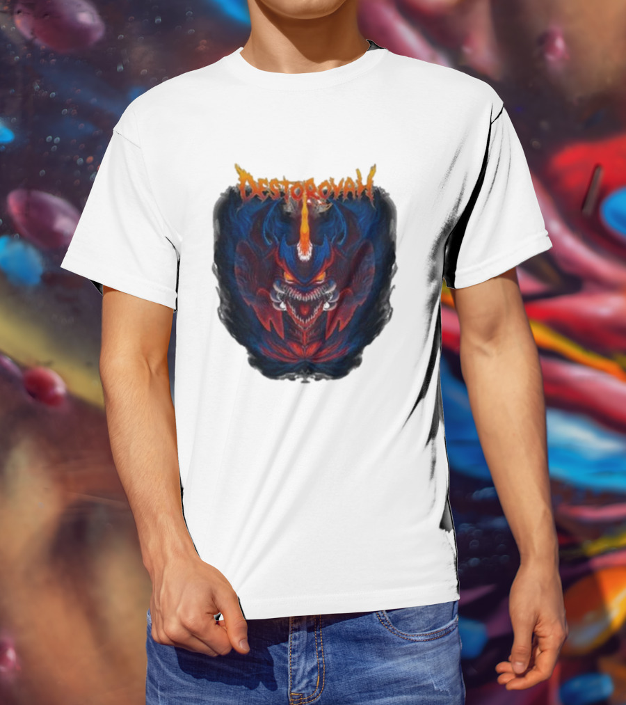 Cavitycolors Destoroyah Fiery Monster Graphics T-Shirt