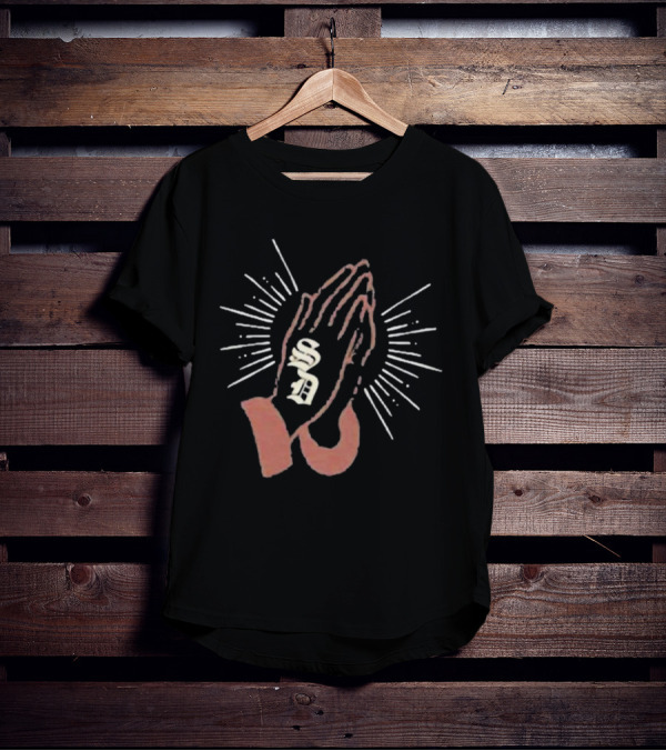 Keep The Faith San Diego Friars Baseball Club 1969 Praying Hands SD T-Shirt