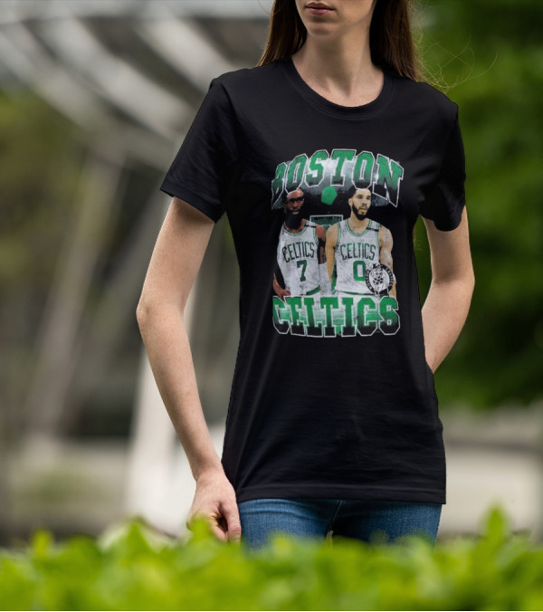 Boston Celtics Jayson Tatum Jaylen Brown Player Duo Vintage Basketball T-Shirt