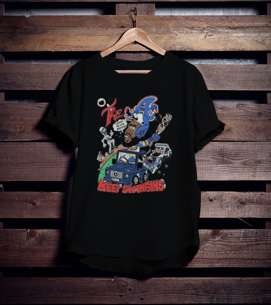 Thee A Keep Swinging Car Baseball Iconic T-Shirt