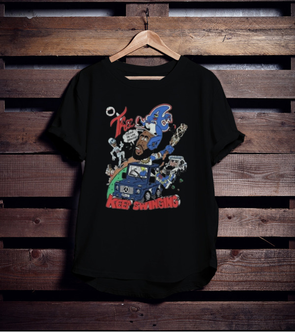 Thee A Keep Swinging Car Baseball Iconic T-Shirt