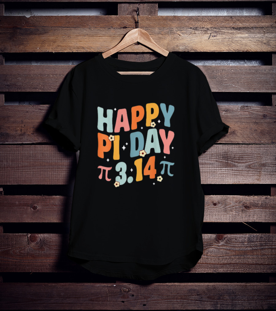Happy Pi Day 3.14 Groovy Math Teacher T-Shirt