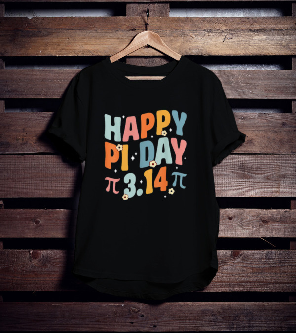 Happy Pi Day 3.14 Groovy Math Teacher T-Shirt