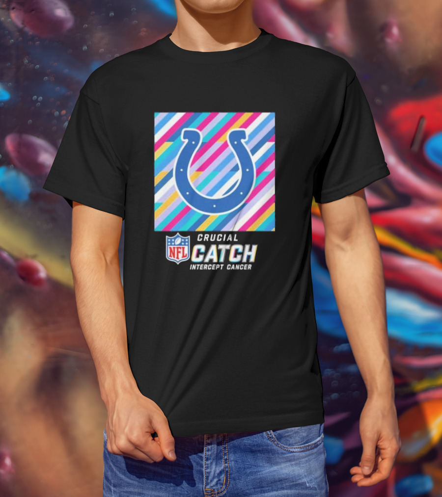 Indianapolis Colts NFL Crucial Catch Intercept Cancer T-Shirt