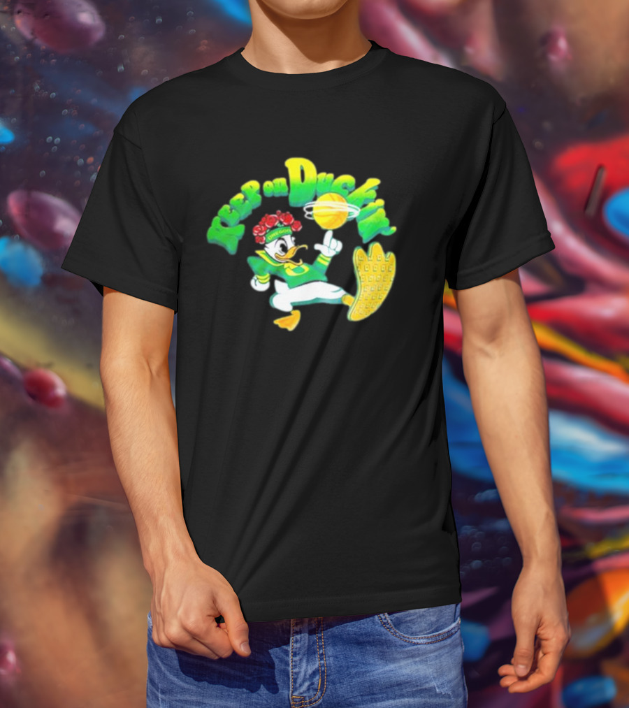 Keep On Duckin' Oregon Ducks Mascot Basketball Dunk T-Shirt