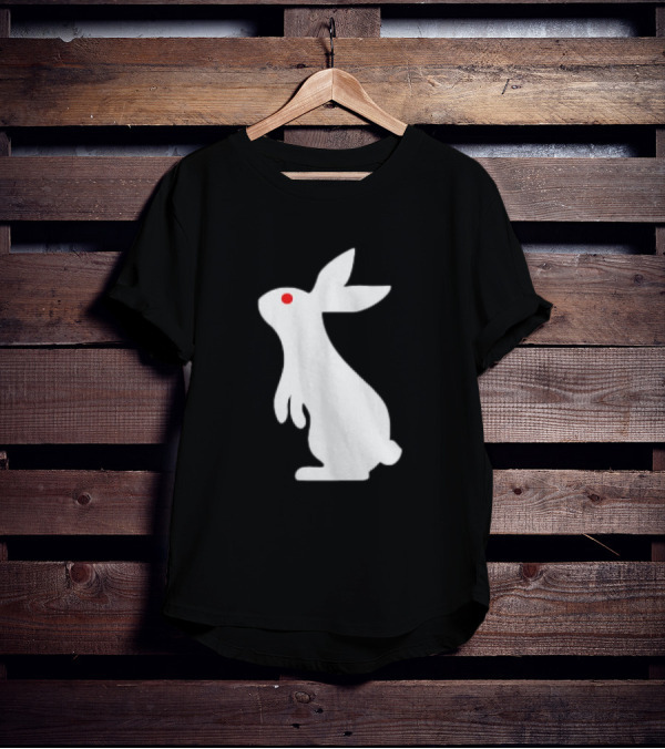 Feed Your Head White Rabbit Men's Black T-Shirt