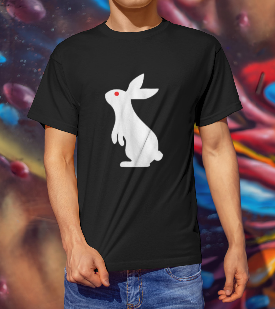 Feed Your Head White Rabbit Men's Black T-Shirt