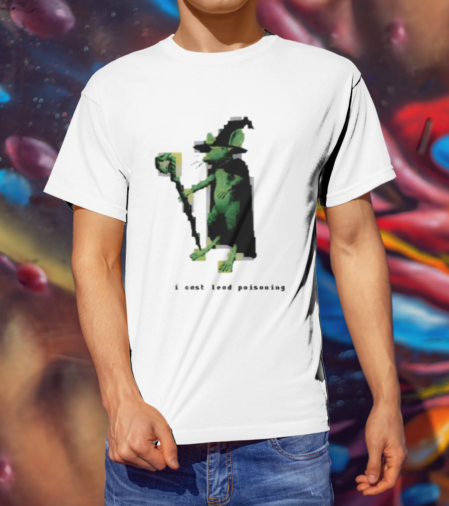 I Cast Lead Poisoning Green Pixel Art Wizard Mouse T-Shirt