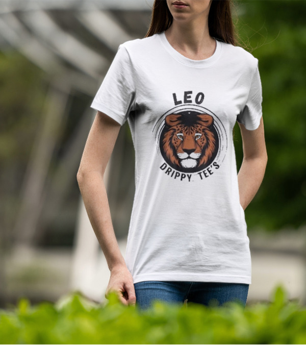 LEO Drippy Tee’s Fierce Lion Head T-Shirt